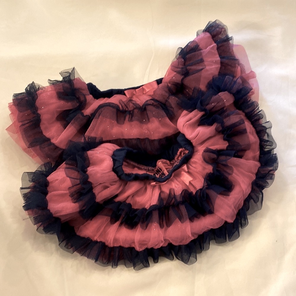 X2 Mini Bean Baby Girls Twins Pink & Blue  Tutu Skirt Size 6-9 Months